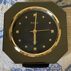 Bulova Japan Quartz Octagonal Desk Clock + Alarm